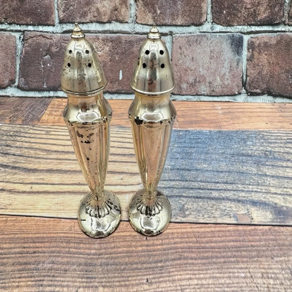 Vintage 1930s LA FRANCE 702 Silverplate Salt‎ & Pepper Shakers USA K24